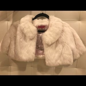Juicy Couture Rabbit Fur Shawl Coat
